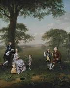 Arthur Devis The Clavey family in their garden at Hampstead oil on canvas